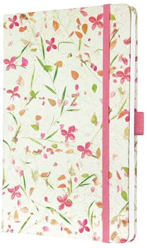 SIGEL J6307 Wochenkalender 2026 ca. A5, weiß, pink, Hardcover, Gummiband, Stiftschlaufe, Einstecktasche, 174 Seiten, vegan, aus nachhaltigem Papier, Terminplaner Taschenkalender Jolie