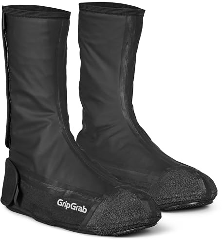 GripGrab Trailblazer Flat Pedal MTB Überschuhe Wasserdicht Klettverschluss | Für Flatpedal-MTB-Schuhe auf Trail-Fahrten, abriebfeste Sohle mit Aramid-Zehenbox, Klettverschluss und Reflektoren