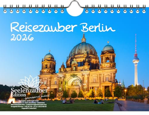 Reisezauber Berlin DIN A5 Kalender für 2026 Deutschland Hauptstadt - Geschenkset Inhalt: 1x Kalender, 1x Weihnachtsanhänger (insgesamt 2 Teile)
