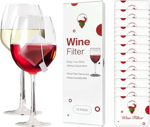 The Wand, filtro per vino, purificatore di vino, rimuove istamine e solfiti, previene la sensibilità del vino (confezione da 12)