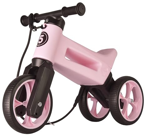 FWRider Supersport 2-in-1 Kinder Laufrad Pastell-Baby Pink - Zweirad und Dreirad in einem, Balance-Bike mit Gurt und geräuschlosen Rollen - Ab 18 Monaten, geeignet bis 25 kg, Lauflernrad