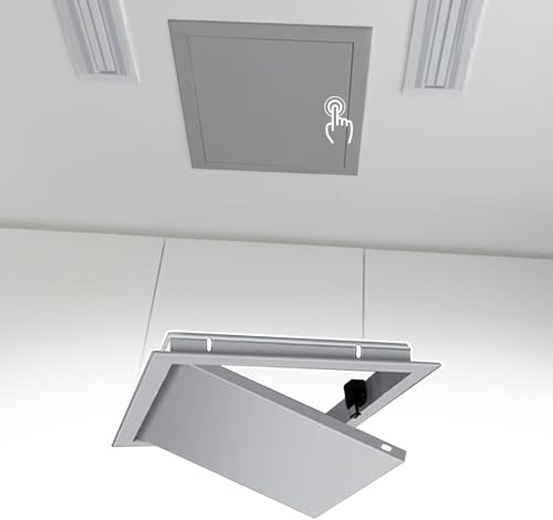 Vibeo Revisionsklappe klick-Öffnungs-Revisionstür für Die Decke, Kleine Revisionsklappe für Sanitäranlagen, Trockenbau-Revisionsöffnungsabdeckung mit Aluminiumrahmen(Gray,15x15cm(5.9x5.9in))