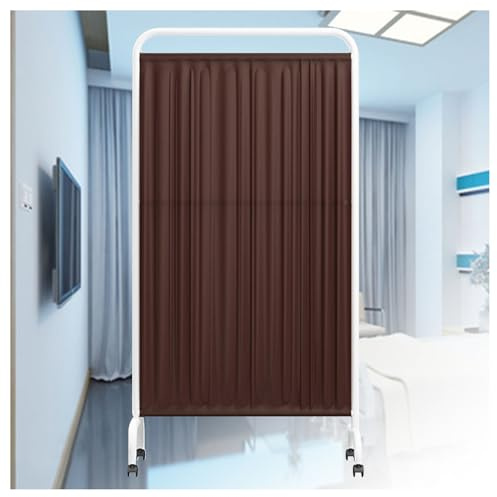 YYLMKMFC Zusammenklappbarer medizinischer Sichtschutz – 3-teiliger Raumteiler, 70,8 x 35,4 Zoll mobiler Sichtschutz – dunkelblaues Schutzteil(Brown,5-Panel)
