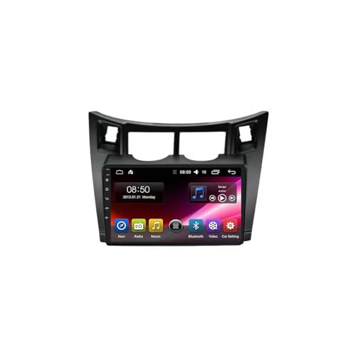Car Multimedia Radio per Toyota Yaris Fascia 2005-2012 Schermo Ips Touch Screen con Wireless Carplay Android Wifi, Fm, Siri, Aux, Airplay, Voice Control, 8 Nucleo 8G+256G