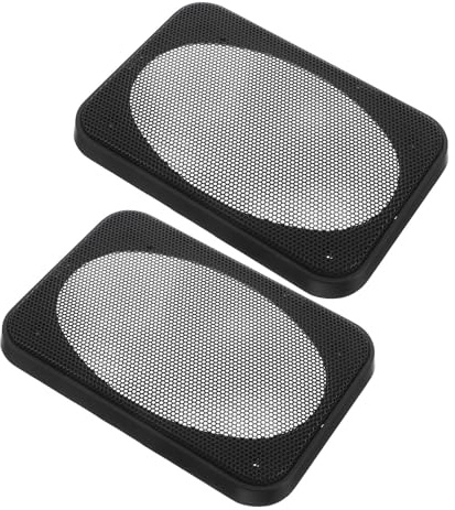 DINHEAROM Audio Speaker Grill Cover Car Subwoofer Mesh Guard 2pcs 6.37x4.44 Inch Steel Protective Case for SUV Truck Sound System