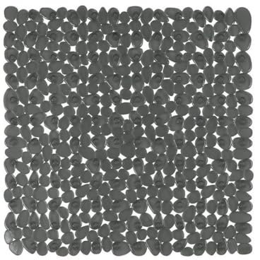 Spirella Duschmatte Anti Rutsch Matte Riverstone antibakteriell rutschfest 55x55 cm - mit Sanitized Hygienefunktion - Grau