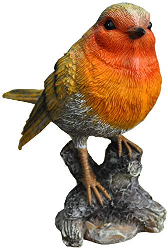 Selections GFJ356 Robin on a Tree Stump Garden Ornament