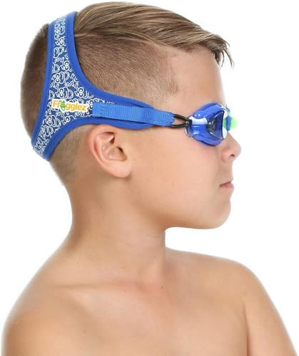 Frogglez Anti-Fog Swimming Goggles for Kids under 10 (Ages 3-10) Recommended by Parents; Premium Pain-Free Strap