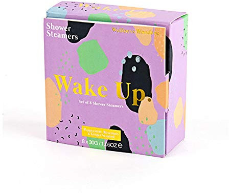 Wake Up Shower Steamers - Peppermint, Rosemary & Ginger Scented Wellness Wonders - Pack of 8 Shower Bombs - Pampering Gift Idea