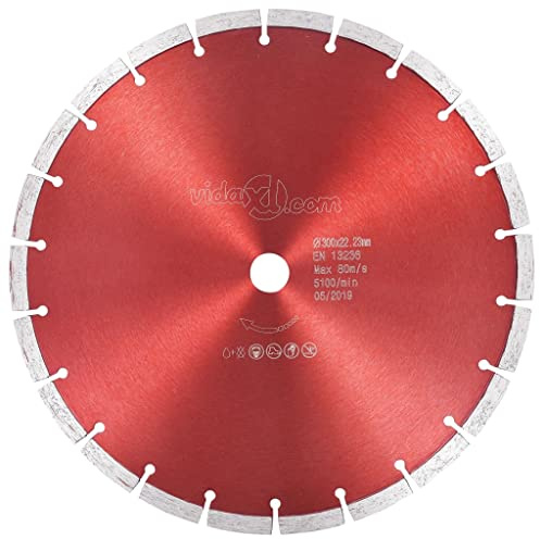 vidaXL Diamond Cutting Disc Saw Blade Angle Grinder Masonry Stone Porcelain Hard Brick Concrete Tile Cutter Replacement Steel 300mm