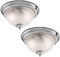 2 Pack - Polished Chrome & Frosted Ribbed Glass Bathroom Vintage Round Flush Ceiling Light 290mm | 2 x E14 SES Lamp Bulbs Required (Not Included) | IP44 Rated | Suitable for Outdoor Use