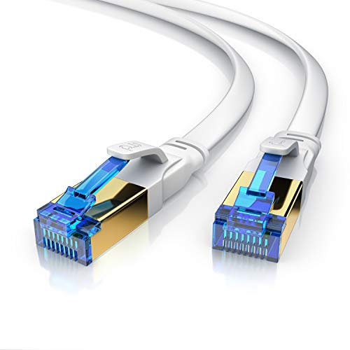 Primewire 1m Câble Ethernet plat Cat 8 40Gbits Câble réseau Cat8 Haut débit 40Gbps 1 mètre Câble de Patch 2Ghz U FTP PIMF RJ45 Compatible Cat 5 6 7