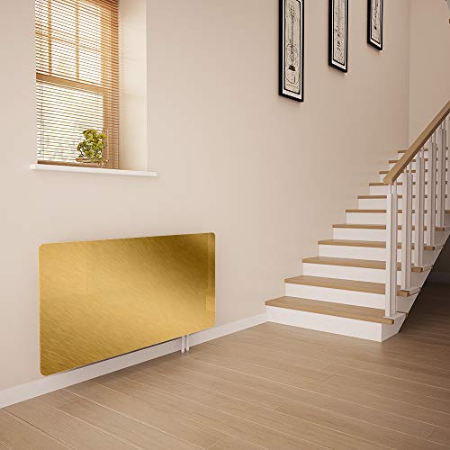 Glass Radiator Cover Printed - Brushed Gold - Made By Premier Range in 820mm Wide x 640mm High