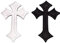 Aufnäher Patch Set Symbol Motive Kreuz Kruzifix Muster Applikation Kleidung schwarz weiss