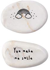 CGB Giftware | Single Marble ‘You Make Me Smile' Double Sided Decorative Pebble Stone Keepsake with Sentiment Wording and Design | GB03514L
