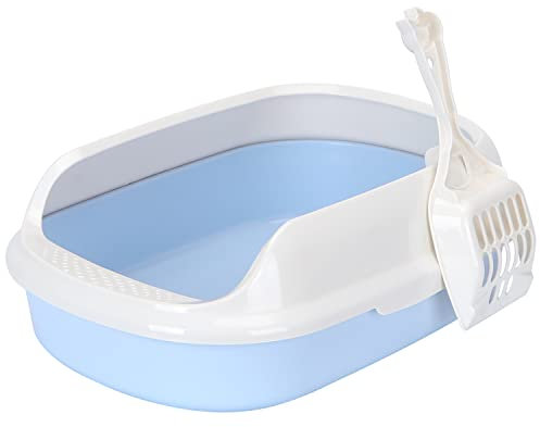 Nobleza - Cajas de Arena para Gatos, Aseo Arenero Abierto con Pala para Mascotas Gatos, Bandeja Sanitaria Plástica, 3 Tamaños 48 * 35 * 18 CM