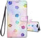 JRIANY for Samsung Galaxy S10 Case, PU Leather Wallet Case with Card Holder Kickstand Animal Pattern Magnetic Design Shockproof Cover Flip Case Compatible with Samsung Galaxy S10 [6.1 inch], Footprint