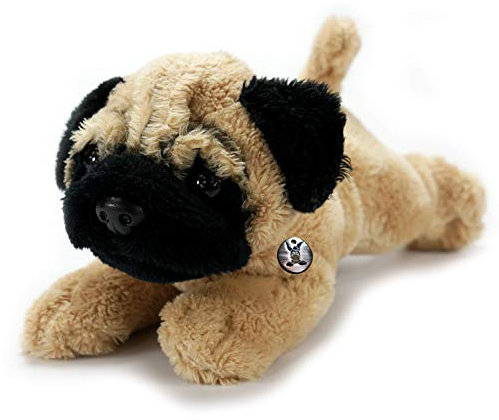 Mops Kuscheltier Hund liegend 20 cm - Plüschtier Gizmo Bulldogge