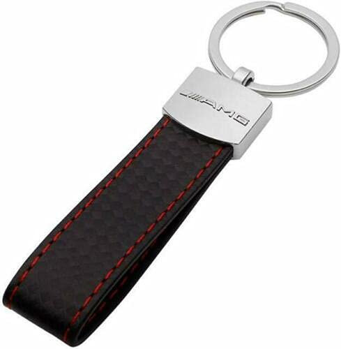 Mercedes AMG Porte-clés en cuir effet carbone