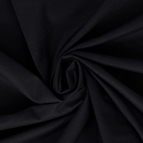 FT Fashion Track schwarzer Stoff Baumwolle Meterware UK - 147,5 cm breit - 100% Baumwollstoff einfarbig - 60 Quadrat - erhältlich in 14 Farben und 5 Größen (3 Meter, Schwarz)