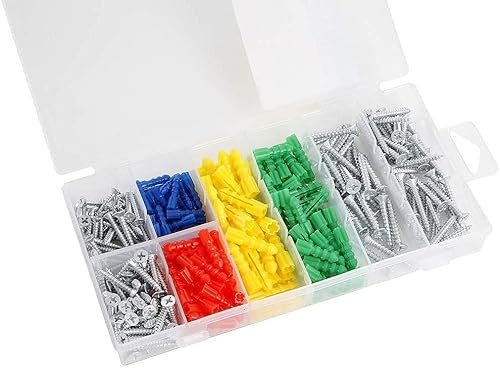BAAB FASTENER 286PCS Wall Plugs and Screws Set Plasterboard, Anchor Metal Screw Assortment Self Tapping Wall Fixings for Picture Hanging