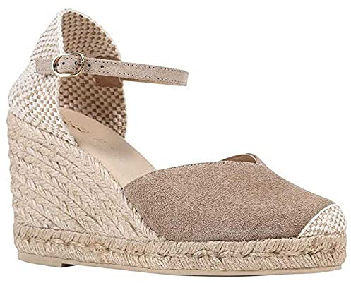 Geox Women's D Gelsa A Wedge Sandal, Beige, 7 UK