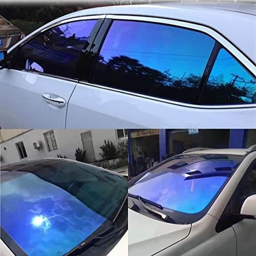 ASENDIWAY Chamäleon Tönungsfolie für Autos, Autofenster-Tönungsfolie, dunkelblau, Sonnenschutz, kratzfest, 65 % VLT, Windschutzscheiben-Sonnenschutz, Hitze- und UV-Block