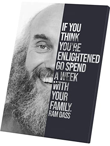 Print on canvas You're Enlightened Ram Dass Quote Spiritual Meditation Inspire (40 cm x 56 cm)