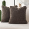 Foindtower 2 Stück Teddy-Kunstfell-Kissenbezug, dekoratives Sherpa-Kissen, Flauschiger Akzent, weiches Schaffell-Fleece-Kissenbezug für Bett, Couch, Wohnzimmer, 45,7 x 45,7 cm, Schokolade