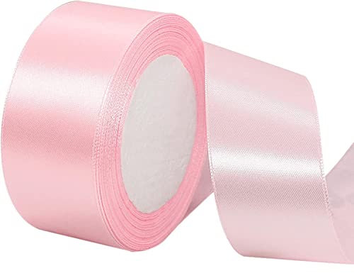 ZHIHUI Satinband Rosa 40mm, 22 Meters Dekoration Geschenkband Fein Schleifenband, Stoffband für Luftballons, Hochzeit, Taufe und Geburtstag Geschenke Der Valentinstag Verpackung von Geschenken
