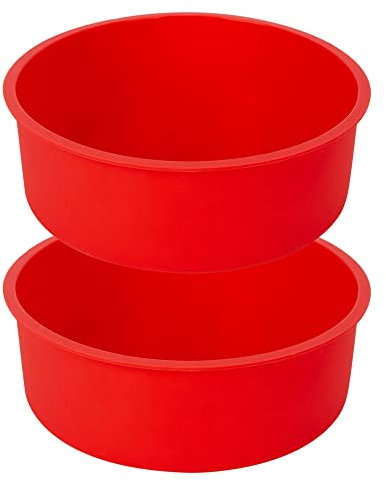 Creperture Molde de Silicona para Hornear Paquete de 2 Latas de Silicona para Hornear Freidora de Aire de 6 Pulgadas Moldes Antiadherentes para Tartas de Chocolate Pasteles de Bricolaje Pan