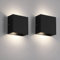 FUPE Wandleuchte innen,Led wandleuchte innen 2 Stücke, Modern up and down leuchten 12W Neutralweiß, 4000K Innen Wandleuchte 1200LM für Wohnzimmer, Schlafzimmer, Flur (Schwarz)