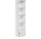 Furinno Luder 5-Tier Shelf Bookcase with 1 Door Storage Cabinet, White