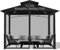 Jianyana Moskitonetz Outdoor, 4-Teilige Sonnenschirm Mesh Moskitonetz Balkon mit Reißverschluss für Pavillon Terrasse Lodge oder Balkon (nur Moskitonetz) (schwarz, 300 cm x 300 cm)