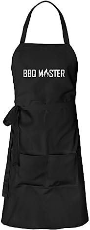 Huuraa Kochschürze BBQ Master Grillen Geschenk Schwarz Baumwolle BBQ Master Geschenkidee