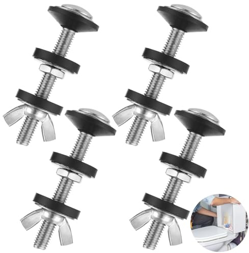 4 PCS Universal Toilet Tank to Bowl Gasket, Toilet Tank to Bowl Bolts Repair Kit, Heavy Duty Stainless Bolts, Rubber Washers Gaskets