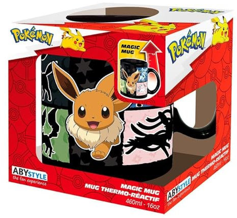 Evoli - Tasse - Evolution - Tasse à café à effet thermique XXL - Avec logo - Céramique - 460 ml - Noir - Coffret cadeau