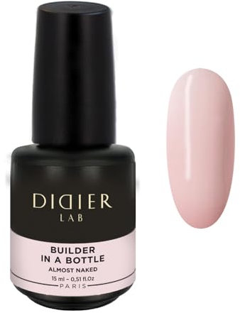 Didier Lab - Premium Nail Builder Gel in a Bottle Almost Naked - Strengthens Natural Nails - LED UV Builder Gel for Nails - Hard Gel Nail Builder for Nail Repair - Nail Gel Extension 15ml