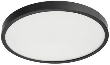 EDO, Deckenlampe LED Deckenleuchte Flach PERETI LED 24W Schwarzer Ring 35cm, 4000K Neutralweiß, 2400lm, badezimmer lampe,ceiling light, plafondlamp, led deckenleuchte, IP44, EDO777614