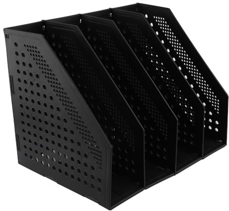 Hisdricus Stehsammler a4,Ordner Regal,Zeitschriftensammler, Faltbar,PP-Material, geeignet zur Aufbewahrung und Organisation von Dateien, Magazinen und Büchern im Haushalt und im Büro(Schwarz)