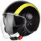 VINZ Jungbu Jethelm mit Doppelvisier | Roller Helm Fashionhelm mit Streifen | In Gr. XS-XXL | Jet Helm mit Sonnenblende | ECE 22.06 Zertifiziert | Motorradhelm mit Visier - Gelb