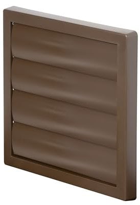 Awenta 6 inch / 150 mm External Gravity Grille - Brown Air Vent Cover with Shutters - Ducting Exhaust Hood Vent. Extractor Fan Back Draught Covers with Flaps, Outdoor Wall Ventilation Air Cap.