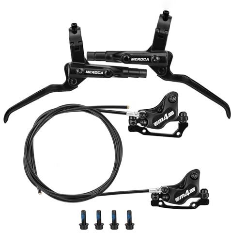 TINGSING Juego de frenos de disco hidráulicos para bicicleta de montaña de 4 pistones bilaterales delanteros y traseros en V de 850 mm/1550 mm, cables, pinzas y palancas de repuesto para bicicleta