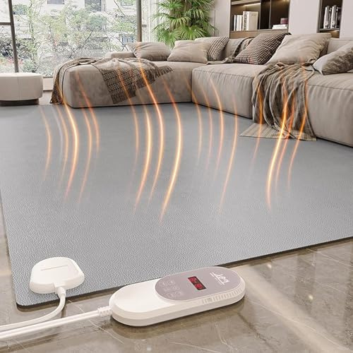 IMOSEI Extra großer beheizter Teppich, elektrischer Wohnzimmerteppich, 5 Heizstufen & 9 Stunden Timer, schnelles und gleichmäßiges Aufheizen, 140 x 200 cm, dreidimensionale Heizung des ganzen Hauses,
