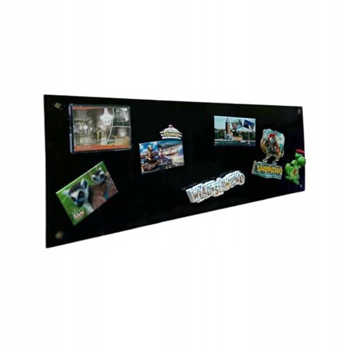 STALFORM Leicht Magnettafel Schwarz 62,5x20 cm aus Edelstahl Magnetwand Pinnwand Magnetisch Groß Magnetboard Küche, Büro, Kinderzimmer
