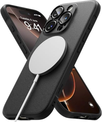 Ringke Onyx [Compatible with MagSafe] Designed for iPhone 16 Pro Case, Slim Anti-Fingerprint Non-Slip Protective Phone Cover with Precisely Designed Camera Cutouts - Magnetic Black