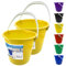 Colour Coded Plastic Bucket with Handle, 2 Gallon (7.5L) Household Heavy Duty Bucket with Spout and Easy-Grip Handle, Multipurpose Water Pail for Cleaning, Bath, and Gardening (Yellow Pack of 2)