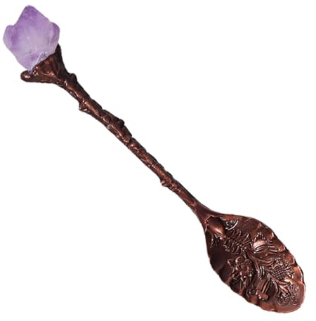 Dessertlöffel, eleganter Vintage-Teelöffel, Blumen-Löffel, Dessertlöffel, antiker Kaffeelöffel, Löffel mit Blumendruck, Vintage-Löffel