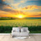 Papier Peint Mural 3D Paysage Coucher Soleil Sur Champs Campagne 350x256 cm Papier Peint Panoramique Poster Tapisserie Photo, Papier Peint intissé pour Chambre Salon Personnalisé Murale Décoration