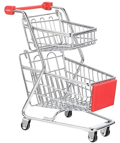 MOLUCKFU Mini-einkaufswagen Trolley-handwagen Spielzeug Für Kinder Heimdekorationen Aufbewahrungsbehälter Schreibtischdekoration
